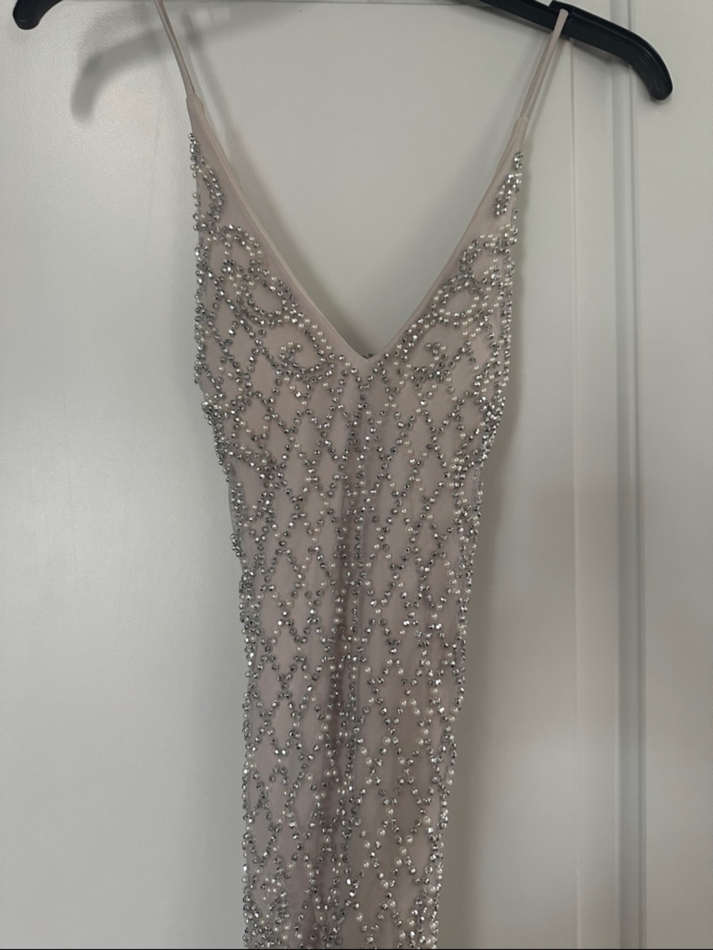 Never Worn Xscape Blush Pink Beaded Prom Gown with Silver Accents - Picture 2 of 7